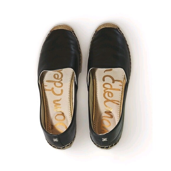 **Sam Edelman Womens Kesia Black Leather Slip On Espadrilles Flats Size 8.5 M - Picture 7 of 9